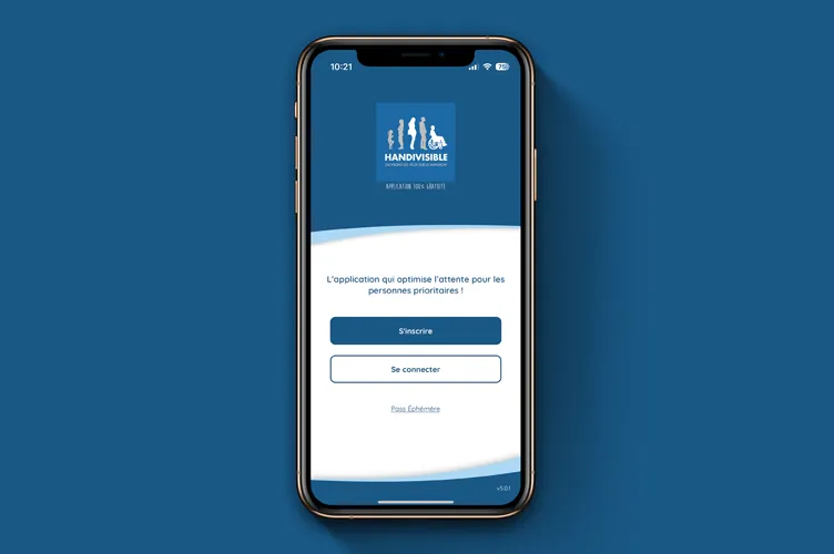 Application mobile Handivisible - Ecran de connexion