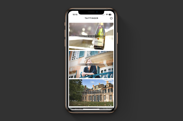 Application mobile commerciale Taittinger